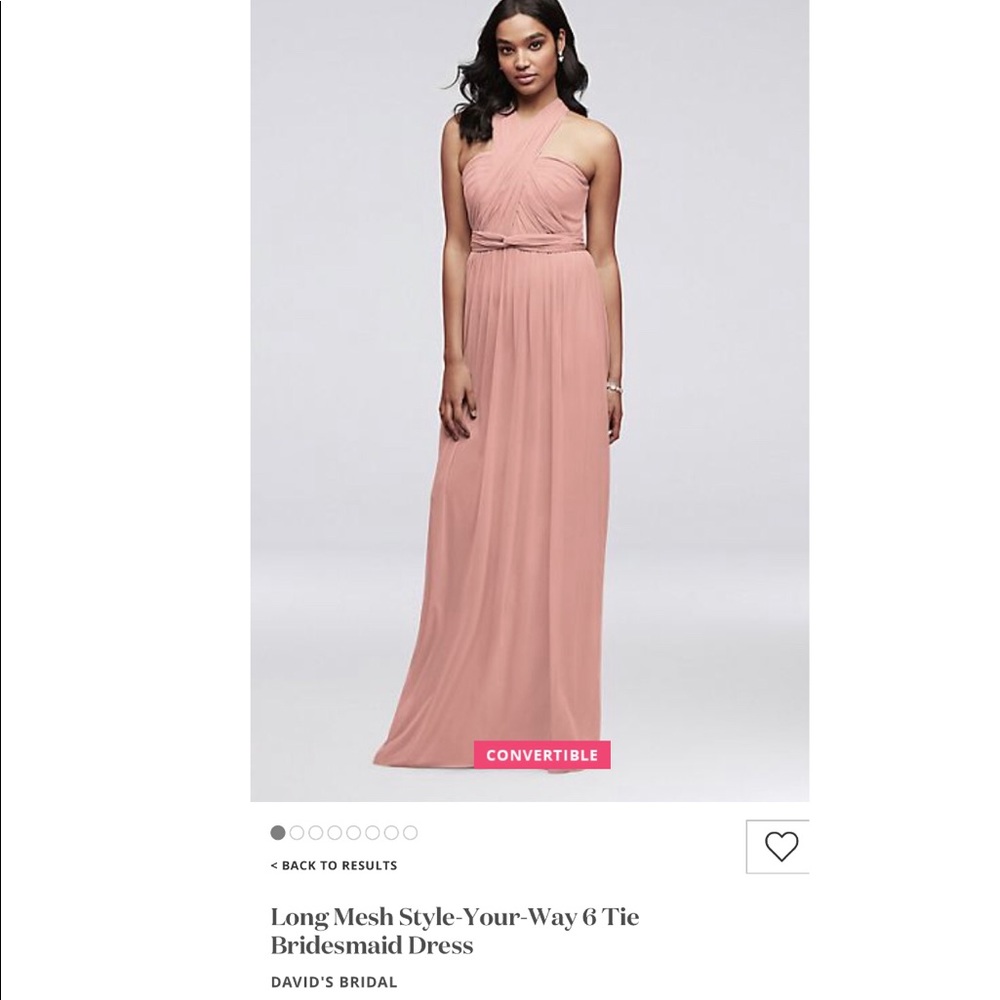 Long Mesh Style-Your-Way 6 tie Bridesmaid Dress